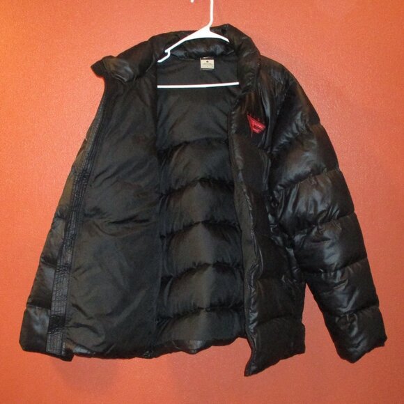 Nike Flight Puffer Men Large Black Red Full Zip Pockets Jacket - Picture 7 of 12